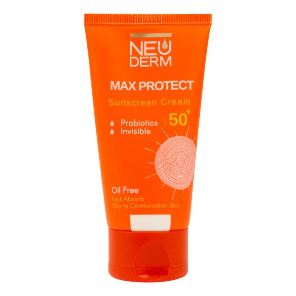 نئودرم ضدآفتاب spf 50 بی رنگ Max انواع پوست - تصویر 1