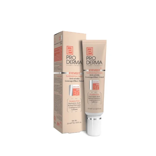 پرودرما کر م پوشاننده و ضد چروک دور چشم رنگی spf30 - تصویر 1