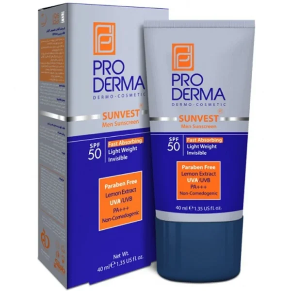 پرودرما کرم ضد آفتاب آقایان فاقد چربی spf50 - تصویر 1