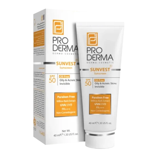 پرودرما کرم ضد آفتاب spf 50 فاقد چربی بژ طبیعی 40 گرمی - تصویر 1