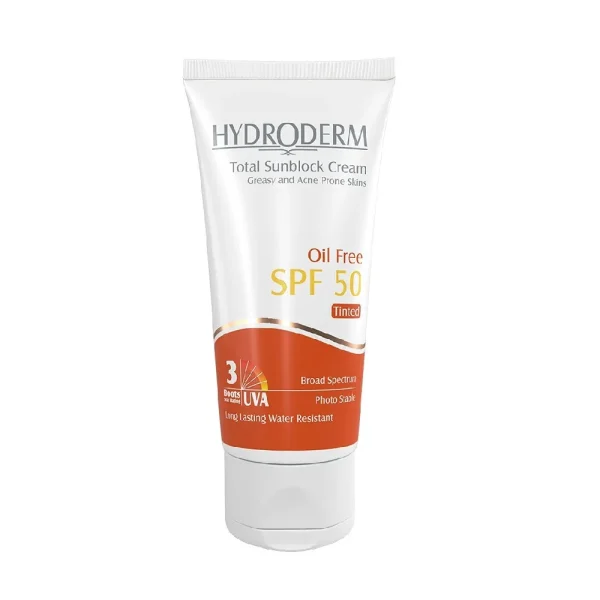هیدرو درم کرم ضدآفتاب spf50 فاقد چربی رنگی - تصویر 1