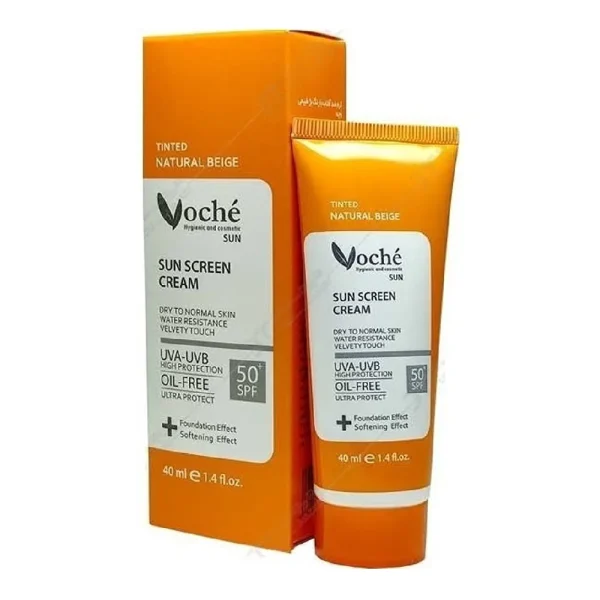 وچه کرم ضد آفتاب spf50مخصوص پوست خشک با رنگ بژ طبیعی - تصویر 1