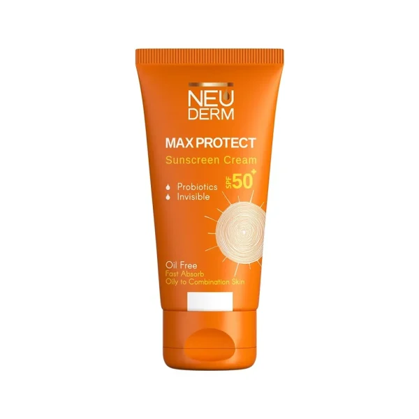 نئودرم ضدآفتاب spf50 بی رنگ Max پوست چرب - تصویر 1