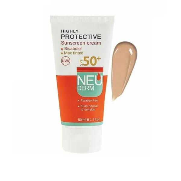 نئودرم ضدآفتاب spf50 رنگ بژ تیره HigHLy پوست معمولی و خشک - تصویر 1