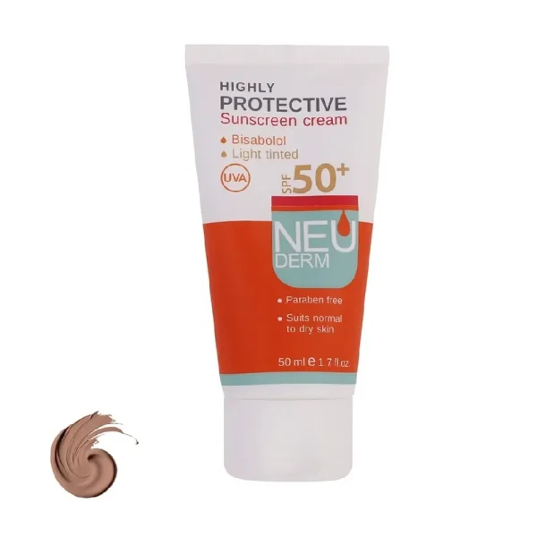 نئودرم ضدآفتاب spf50 بژروشن HigHLy پوست معمولی و خشک - تصویر 1
